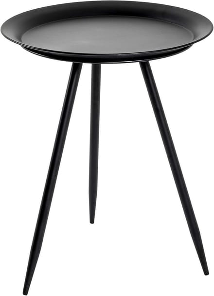 Ronde Metalen Bijzettafel Zwart Modern Ontwerp