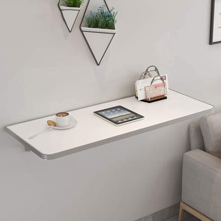Vouwtafel - Muurbureau Klaptafel - Ruimtebesparend Werken - Tot 100kg Belastbaar - 50x40cm - Wit