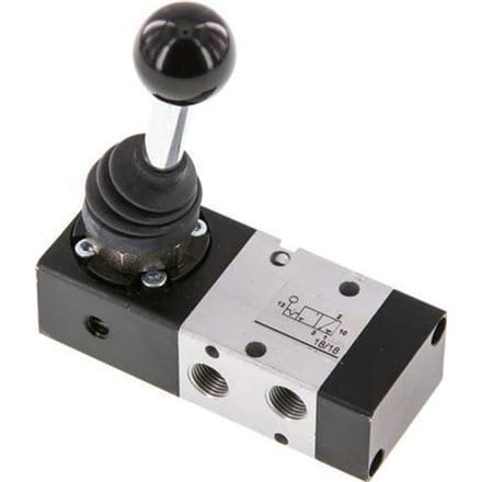 3/2 G1/8''  Handbediend Ventiel Detent -0.95-10bar/-13.2-140psi