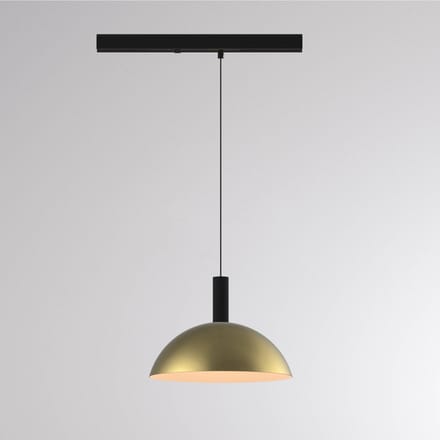 Molto Luce LED-railpendel LORA II, messing, Ø 24 cm, 40°, CCT, 3-fasig