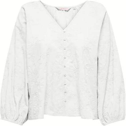 ONLY - ONLZION 3/4 V-NECK EMB TOP WVN - DAMES - T-SHIRT - S