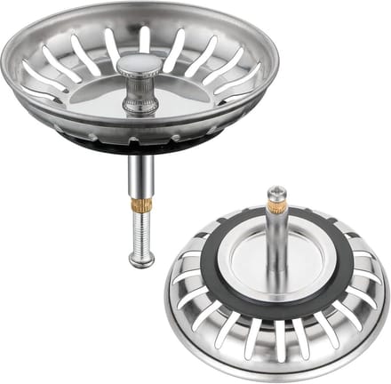 Gootsteen Zeef - Afvoer Plug - Keuken Afvoer - Verstelbaar Metaal - 82mm Diameter - Geborsteld
