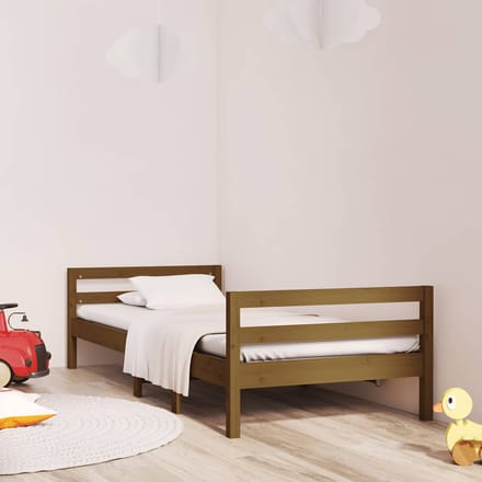 vidaXL - Bedframe - 75x190 - cm - massief - grenenhout - honingbruin