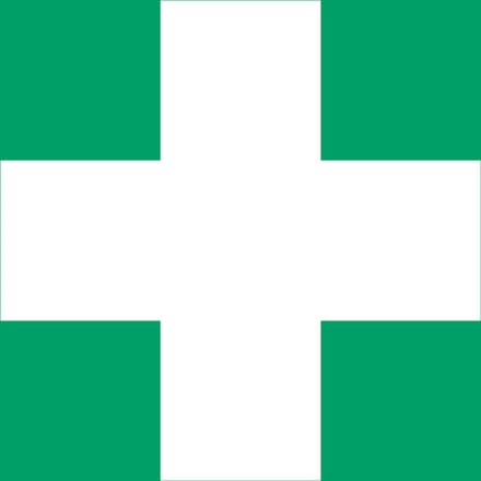 Pictogram bordje Djois EHBO 200x200mm groen