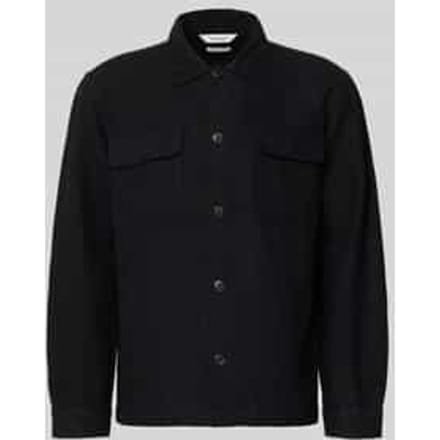 Hemdjack met relaxed fit van mix van katoen en linnen model 'LEROY'