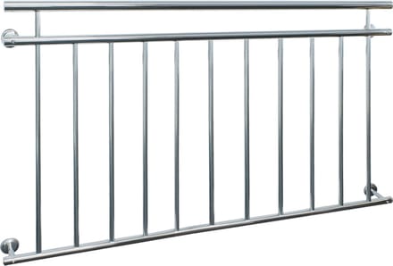 Frans balkon 90x156 cm glanzend met 11 roestvrijstalen vulstaven