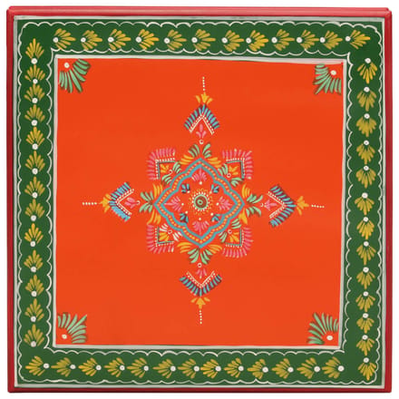 vidaXL - Salontafel - handbeschilderd - massief - mangohout - oranje