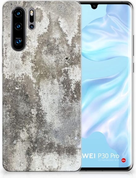 Huawei P30 Pro TPU Siliconen Hoesje Beton Print