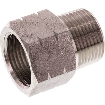3/4'' NPT x G 3/4'' M/F RVS Verloopring 40 Bar - Hydrauliek - FL2S-MF-ST-034NG