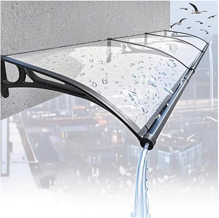 Gebogen Luifel - Regenkap Deur - Bescherming Buiten - Sterke Polycarbonaat - 120x120 cm - Transparant