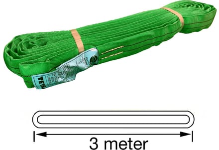 TETRA Tools - RS-2T3M - Polyester rondstrop, Werklast 2 ton - Lengte 3M - Ronde Hijsband - Groen