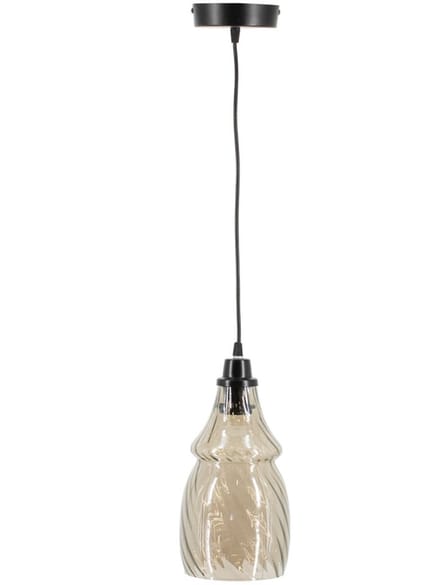 Hanglamp glas smoke/zwart