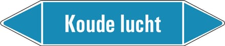 Koude lucht leidingmarkering op vel 126 x 26 mm - 5 per vel
