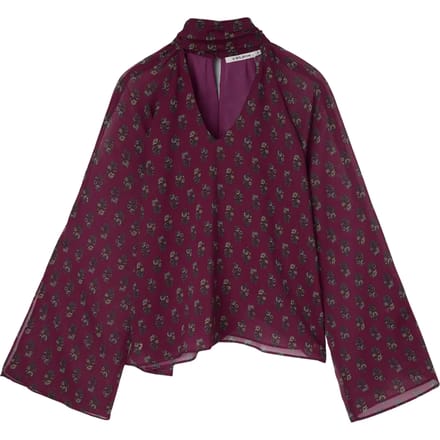 Vrouwelijke blouse met bedrukte kraag Silbon