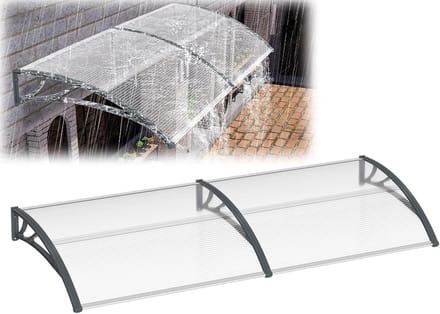 Voordeur Luifel - Buiten Overkapping - Weer Bescherming - Sterk Polycarbonaat - 300x100cm - Grijs