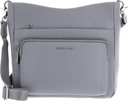 MANDARINA DUCK Leren Schoudertas Mellow Leather Crossover Bag December Sky Grijs