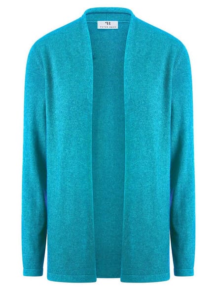 Vest model Caro lange mouwen Van Peter Hahn turquoise