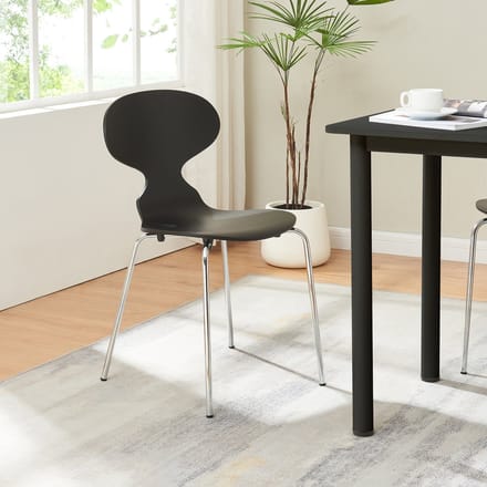 Eetkamerstoelen Kil set van 4 zwart en chroom [en.casa]