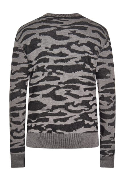 TUFFSKULL Jumper Heren zwart grijs melange