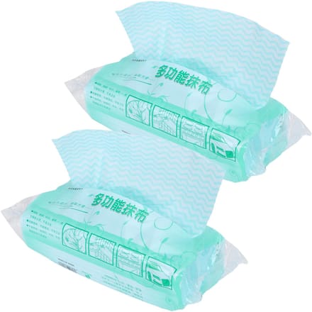 2 Stuks Wegwerp Niet-Geweven Doek Afwasdoek Keukenreinigingsdoek Afveegdoek(Groen )