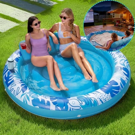 Tanning Pool Bed - Luchtbed Zwembad Opblaasbaar - Blauw