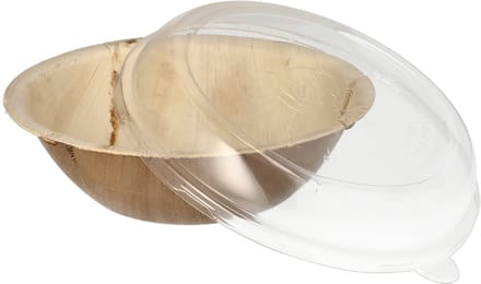 10 Schalen, Palmblad rond 800 ml Ø 21 cm · 8,5 cm met rPET deksels