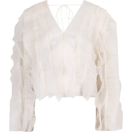 DANTE6 Dante6-phora Tulle Ruffled Top Dames - Topjes - Gebroken wit - Maat 34