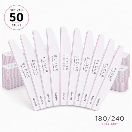 Eldur® Professionele Nagelvijl 50pcs - Moon #180/240 - Nagelverzorging - Top Kwaliteit