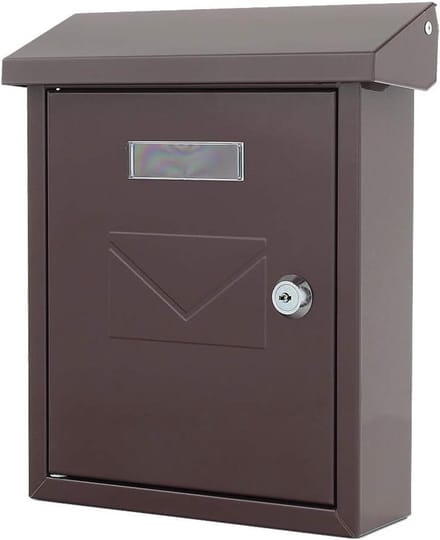 Brievenbus - Postbak - Post Ontvangen - Cilinderslot met sleutels - 25x21x7 cm - Bruin