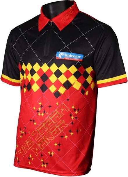 Unicorn Dartshirt Dimitri Van Den Bergh Heren Zwart/rood Maat Xxl
