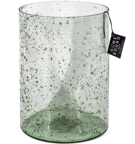 HomeBound by KY | Waxine bubbelglas groen | (waxine)houder | 18x18x25cm