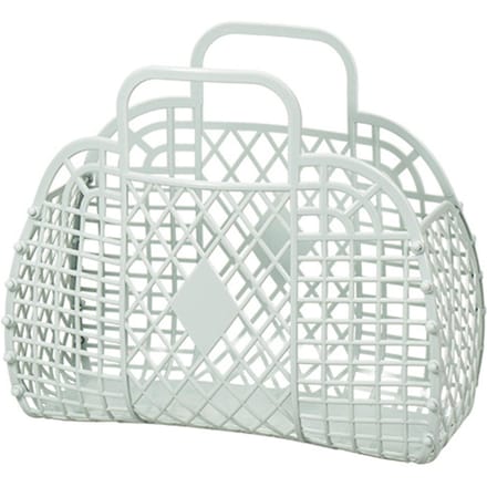 Opvouwbare Draagmand Uitgehold Design Ademend Plastic Wasmand voor Thuis white