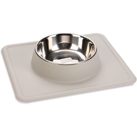 Karlie Edelstalen Voerbak Silicoon Dex 350ml, Ø14cm lichtgrijs Hond
