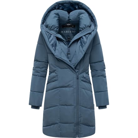 Marikoo dames gewatteerde mantel Virenaa met layer-look & fleecevoering