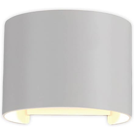 Mantra Iluminación Buitenwandlamp Davos rond, wit, dimbaar, aluminium