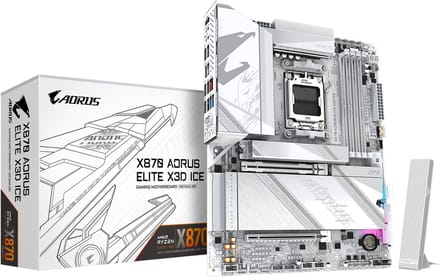 Gigabyte GA-X870 AORUS ELITE X3D ICE Moederbord Socket AMD AM5 Vormfactor ATX Moederbord chipset AMD® X870