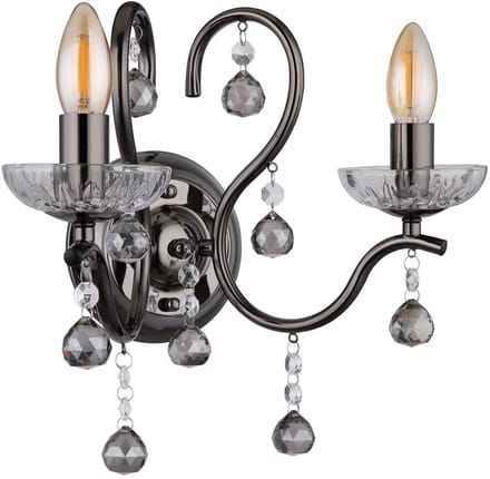 Globo - wandlamp - CAMILA - antraciet - metaal - E14 - 64134-2W