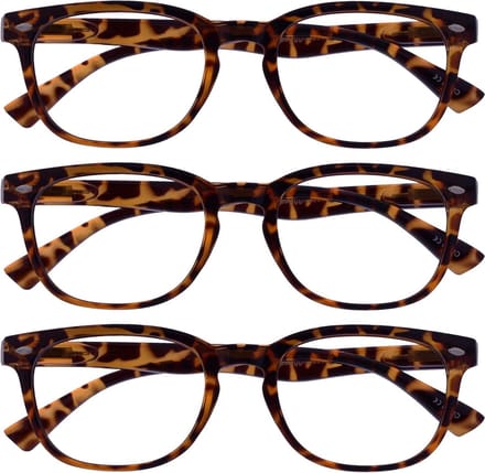Leesbrillen Set - Dames Heren - Comfortabel Lezen - UV Bescherming - 3 Stuks - Bruin Schildpad