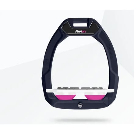 Veiligheidseijzers voor paardrijden Plat Grip Aluminium/Wit/Roze Flex-On Safe-On