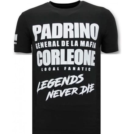 Coole T-shirt Mannen - Padrino Corleone - Zwart