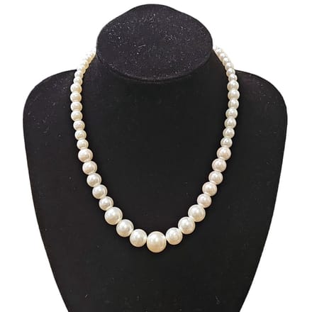 Fako Bijoux® - Parelketting - Medium - Glaskralen - Parelmoer - Wit