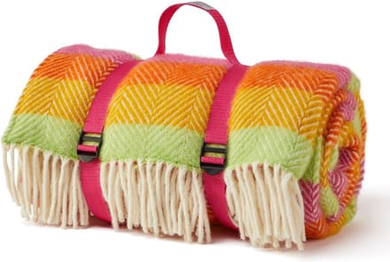 Picknickkleed Polo Visgraat Vrolijk Gestreept - Wol - Waterdicht - 145x183cm - Tweedmill