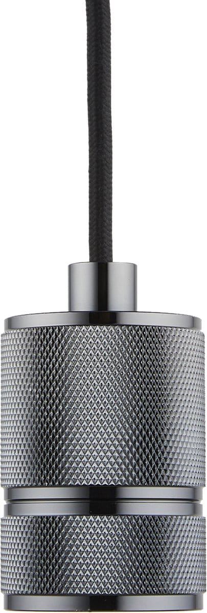 Pendel Zwart Titanium E27 fitting - Classic - 1.5m Snoer - Met Plafondkap