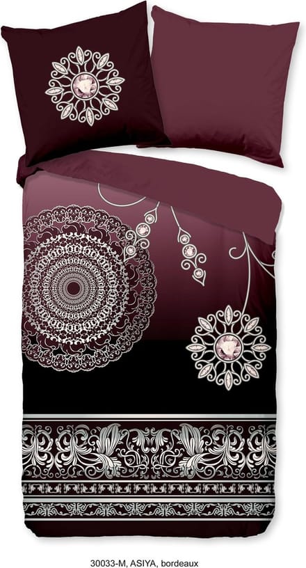 Pure Dekbedovertrek "mandala's" - Bordeaux - (140x200/220 cm) - Microfiber