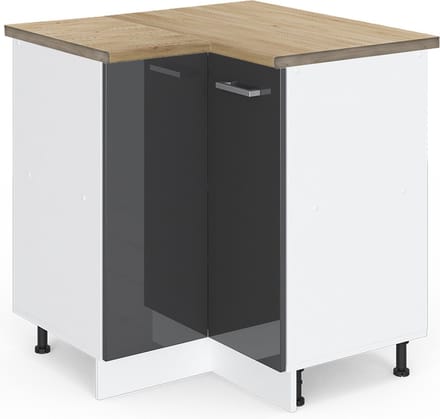 Vicco R-Line Hoekkast – 75.6 cm, WB Eik Antraciet Hoogglans