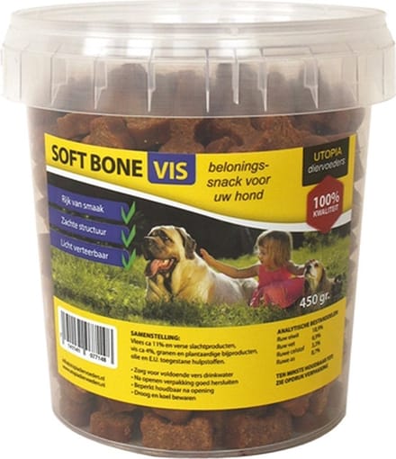 Utopia - soft bone - vis - beloningssnack voor honden - 450 gr 100% kwaliteit