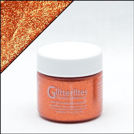 Angelus Glitterlites - Oranje - 29,5 ml Glitter verf voor leer (Orange Orange)