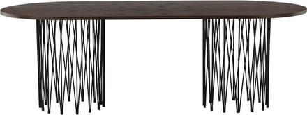 Stone eetkamertafel 100x220cm zwart, bruin.