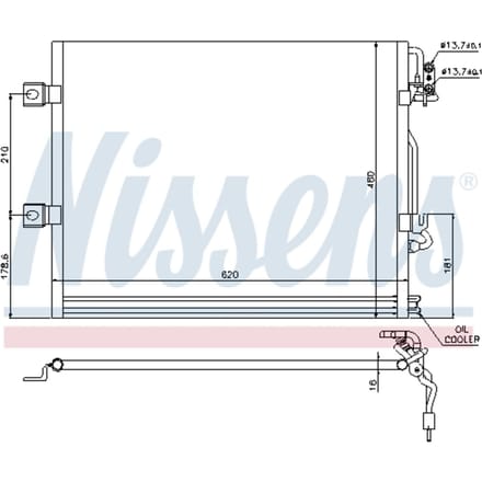 Condensator, airconditioning NISSENS 94858