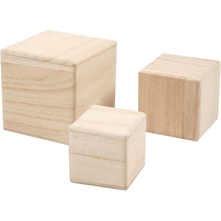 Creativ Company Houten Kubussen Set van 3